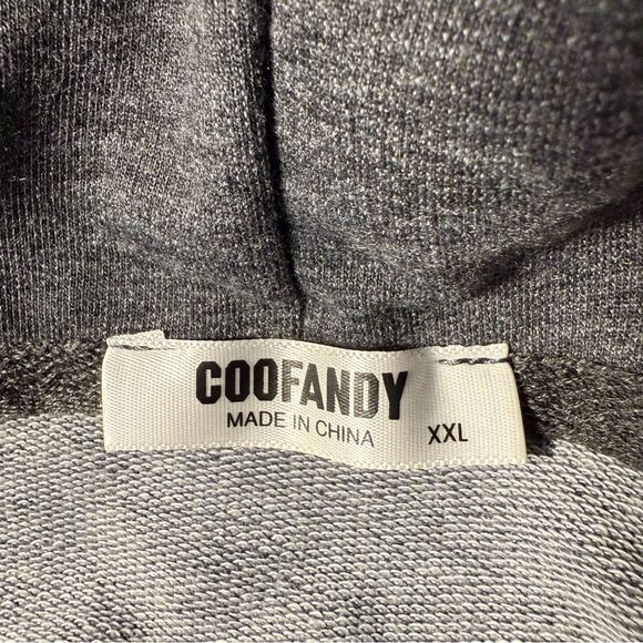 Gray Sleeveless Hoodie Sweatshirt with White Layer - Picture 6 of 8